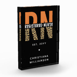 Aangepaste RN geregistreerde zenuwluipaard Typogra Fotoblokken