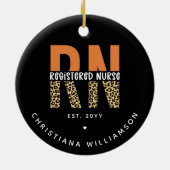 Aangepaste RN geregistreerde zenuwluipaard Typogra Keramisch Ornament (Achterkant)