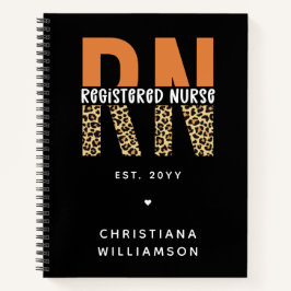 Aangepaste RN geregistreerde zenuwluipaard Typogra Notitieboek
