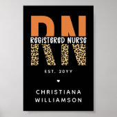 Aangepaste RN geregistreerde zenuwluipaard Typogra Poster (Voorkant)