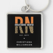 Aangepaste RN geregistreerde zenuwluipaard Typogra Sleutelhanger (Voorkant)