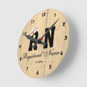 Aangepaste RN Nurse Pet Wood Acrylwandklok Ronde Klok (Hoek)