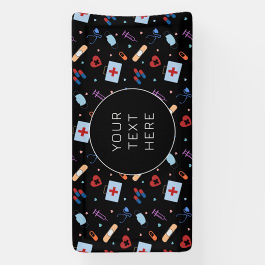 Aangepaste RN Verpleegster | Arts Medisch Patroon Spandoek (Verticaal)