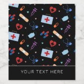 Aangepaste RN Verpleegster | Arts Medisch Patroon Wijn Etiket (Enkel label)