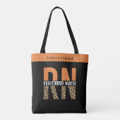 Aangepaste RN Verpleegster Luipaard Typografie Tote Bag (Achterkant)