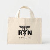 Aangepaste RN-verpleegsters-tas cadeau voor gedipl Mini Tote Bag (Voorkant)