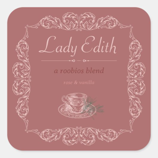 aangepaste Robios rode thee label (Voorkant)