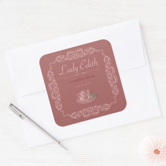  aangepaste Robios rode thee label (Envelop)