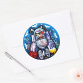 Aangepaste Robo Monster Halloween Sticker. Ronde Sticker (Envelop)
