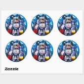 Aangepaste Robo Monster Halloween Sticker. Ronde Sticker (Vel)