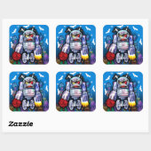Aangepaste Robo Monster Halloween Sticker. Vierkante Sticker (Vel)