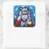 Aangepaste Robo Monster Halloween Sticker. Vierkante Sticker (Tas)