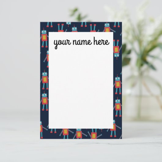 Aangepaste Robot Notecards Bedankkaart (Staand voorkant)
