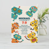 Aangepaste Robot Verjaardag Uitnodiging (Staand voorkant)