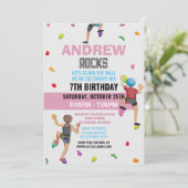 Aangepaste Rock klimmen Verjaardagsfeestuitnodigin Kaart (Staand voorkant)