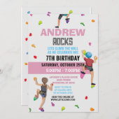 Aangepaste Rock klimmen Verjaardagsfeestuitnodigin Kaart (Voorkant / Achterkant)