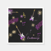 Aangepaste Rock Star Music Background Napkins Servetten (Voorkant)
