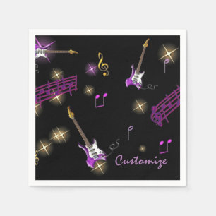 Aangepaste Rock Star Music Background Napkins Servetten