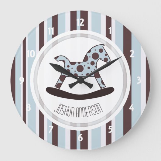 Aangepaste Rocking Horse-wandklok Grote Klok (Voorkant)