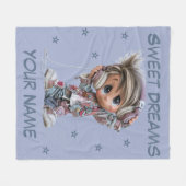 Aangepaste Rockstar Jongen Fleece Deken (Voorkant (Horizontaal))