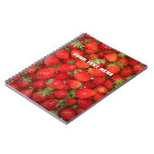 Aangepaste rode aardbei, fotojournaal notitieboek (Linkerzijde)