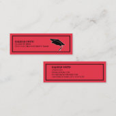 Aangepaste rode Afstuderen Naam invoegen Contactkaartje (Voorkant / Achterkant)