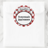 Aangepaste rode appel / appelmoes inblikken pot la ronde sticker (Tas)