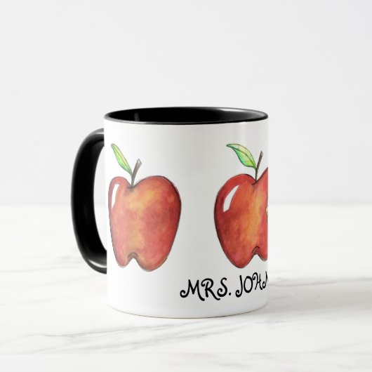 Aangepaste Rode appels School voor leraar Mok (Voorkant links)