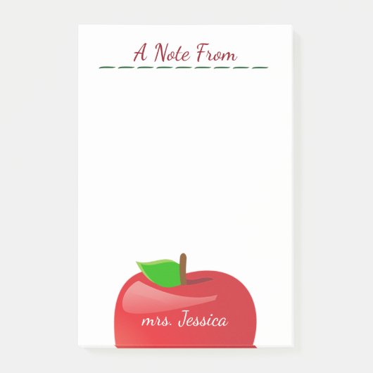 Aangepaste Rode Apple-leraar Post-it® Notes (Voorkant)