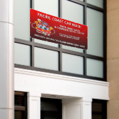 Aangepaste Rode Auto Was Komische Toon Auto Groot Spandoek (Buitenkant Gebouw)
