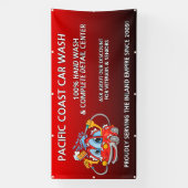 Aangepaste Rode Auto Was Komische Toon Auto Groot Spandoek (Verticaal)