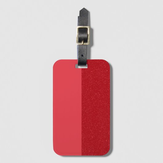 Aangepaste rode bagtag – Gespleten glans & ruis Bagagelabel (Voorkant (verticaal))