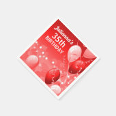 Aangepaste rode ballonnen met witte verjaardag servetten (Hoek)