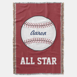 Aangepaste Rode Baseball Kinder Gooi Deken Gift