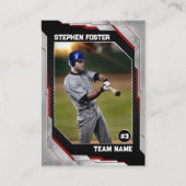 Aangepaste Rode Baseball Trading Kaart Baseball Pl Contactkaartje (Voorkant)