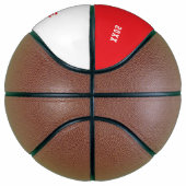 Aangepaste rode basketbal met naam, nummer, team (Rechts)