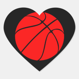 Aangepaste rode Basketball Heart Scrapbook-Sticker Hart Sticker