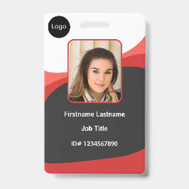 aangepaste rode bedrijf medewerker foto, logo, str badge
