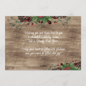 Aangepaste rode bessen Groene Holly Botanische Fol Feestdagenkaart (Achterkant)