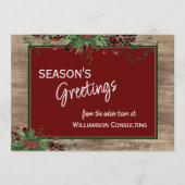 Aangepaste rode bessen Groene Holly Botanische Fol Feestdagenkaart (Voorkant)