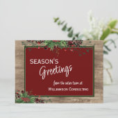 Aangepaste rode bessen Groene Holly Botanische Fol Feestdagenkaart (Staand voorkant)