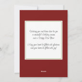 Aangepaste rode bessen Groene Holly Botanische Fol Feestdagenkaart (Achterkant)