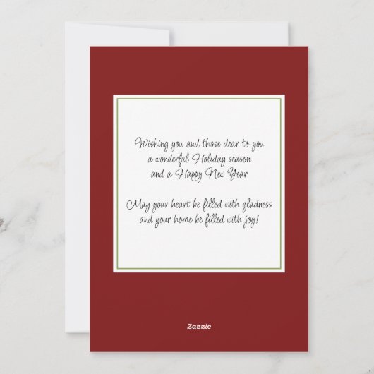 Aangepaste rode bessen Groene Holly Botanische Fol Feestdagenkaart (Achterkant)