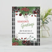 Aangepaste rode bessen Groene Holly Botanische Fol Feestdagenkaart (Staand voorkant)