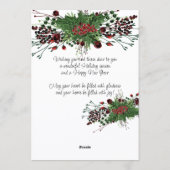 Aangepaste rode bessen Groene Holly Botanische Fol Feestdagenkaart (Achterkant)