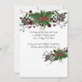 Aangepaste rode bessen Groene Holly Botanische Fol Feestdagenkaart (Achterkant)