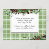 Aangepaste rode bessen Groene Holly Botanische Fol Feestdagenkaart (Achterkant)