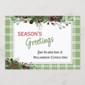 Aangepaste rode bessen Groene Holly Botanische Fol Feestdagenkaart (Voorkant)