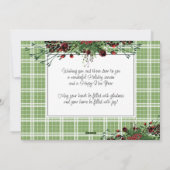 Aangepaste rode bessen Groene Holly Botanische Fol Feestdagenkaart (Achterkant)