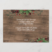 Aangepaste rode bessen Groene Holly Botanische Fol Feestdagenkaart (Achterkant)